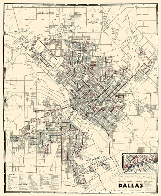 Mapa histórico de Dallas