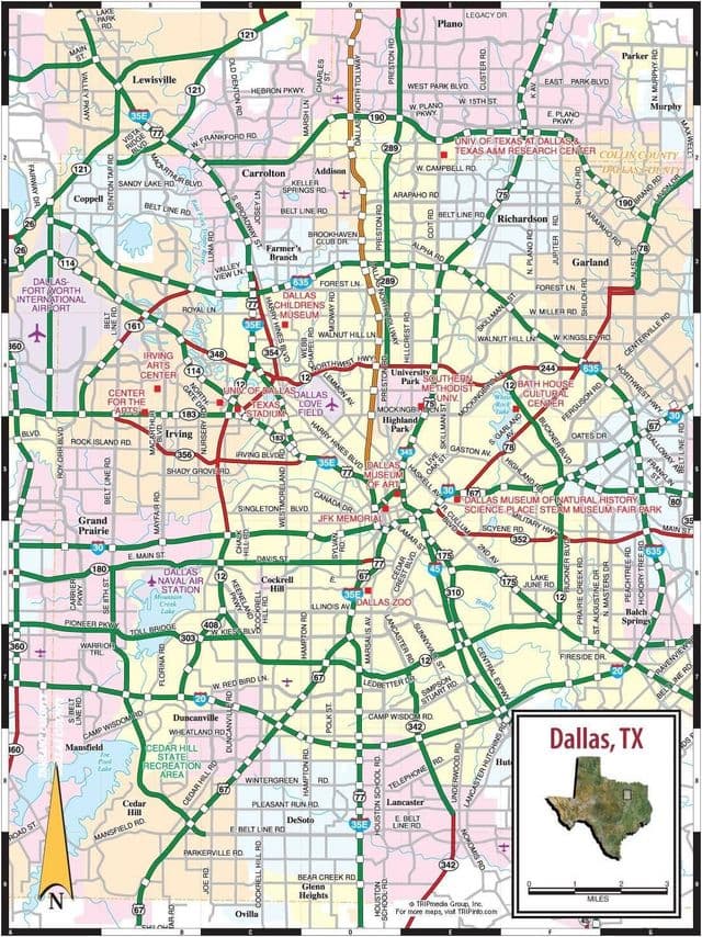 Mapa de carreteras de Dallas