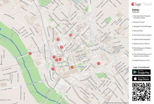 Mapa turístico de Dallas