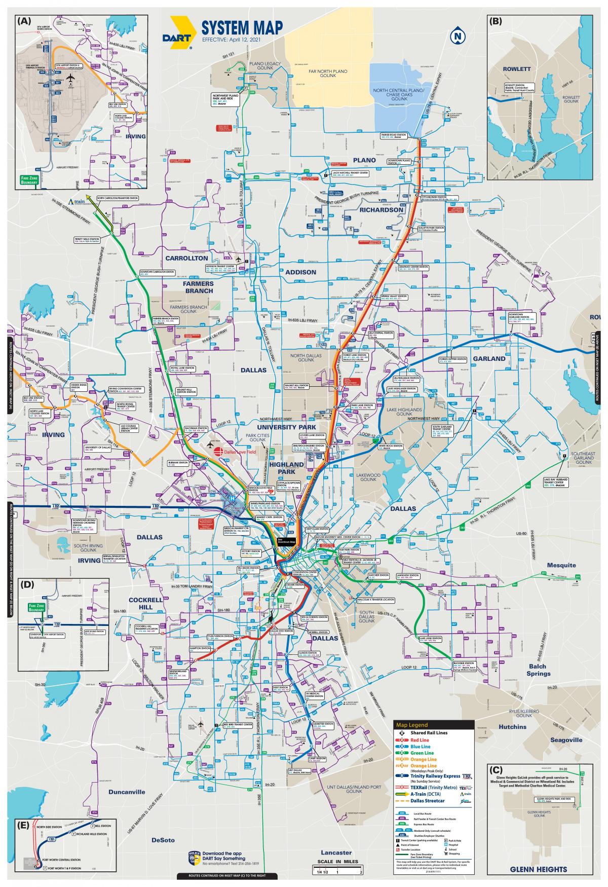 Mapa de la estación de autobuses de Dallas