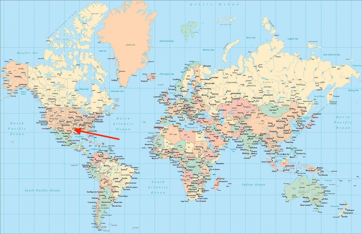 Ubicación de Dallas en el mapa mundial